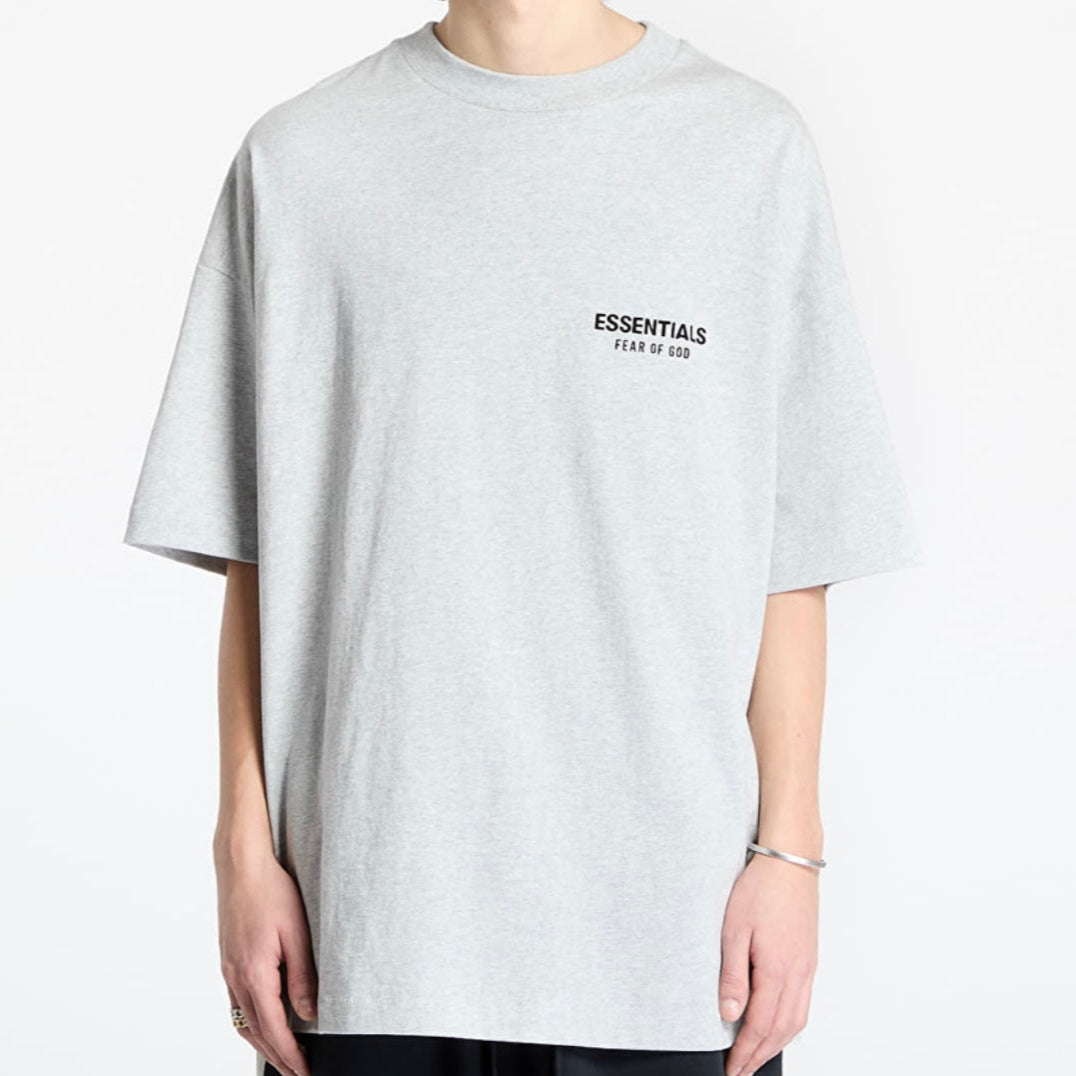 Fear of God Essentials Signature Logo Drop Shoulder Tee Light Heather FEAR OF GOD ESSENTIALS FEAR OF GOD ESSENTIALS - originalfook singapore