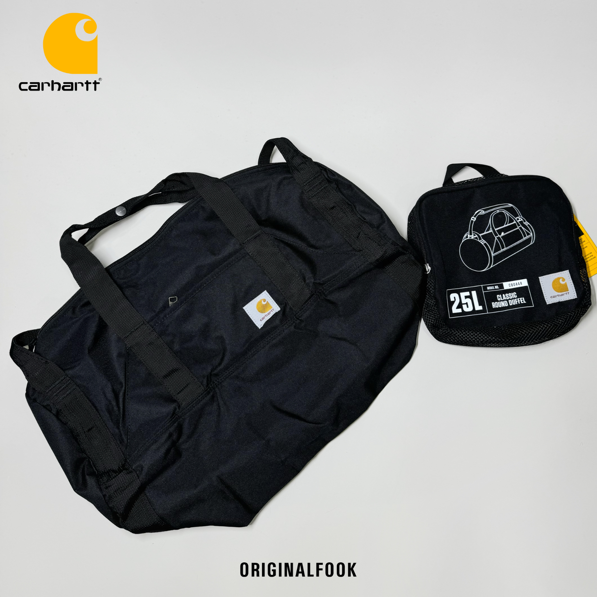 Carhartt 25L Round Duffel Bag Black CARHARTT CARHARTT - originalfook singapore