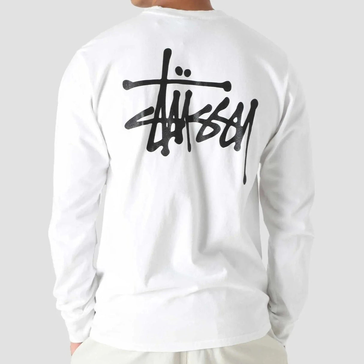Stussy Basic Logo Long Sleeve Tee White STUSSY STUSSY - originalfook singapore