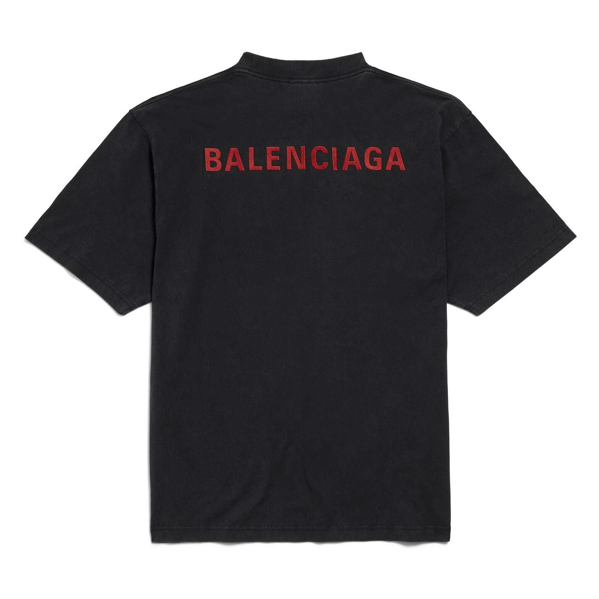 Balenciaga Embroidery Logo Medium Fit Tee Faded Black Red