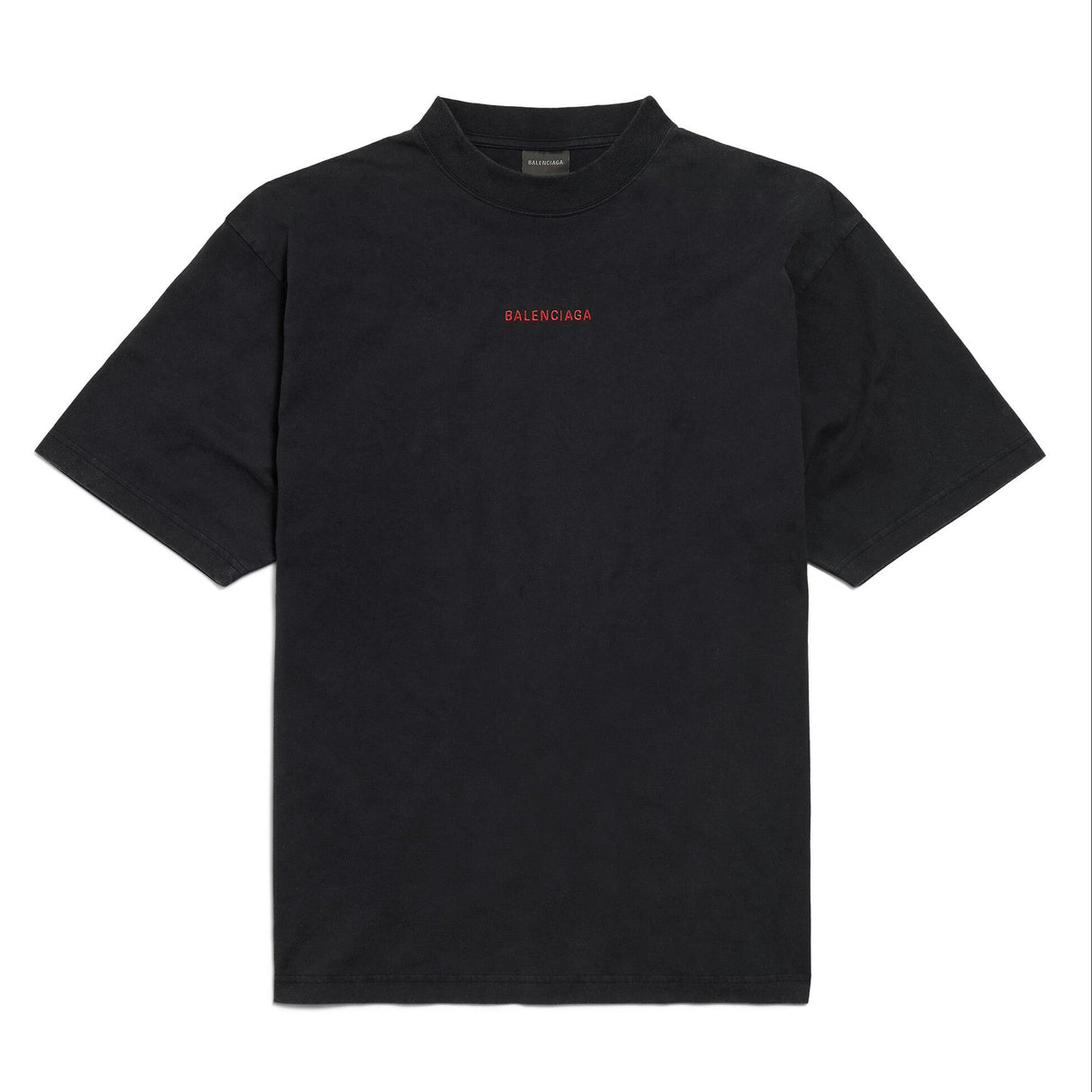Balenciaga Embroidery Logo Medium Fit Tee Faded Black Red