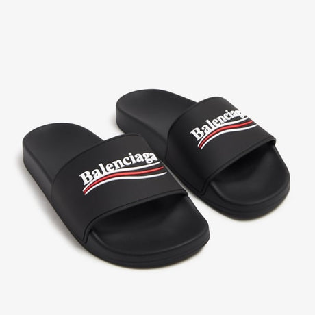 Balenciaga Political Campaign Logo Slides Black BURBERRY BURBERRY - originalfook singapore