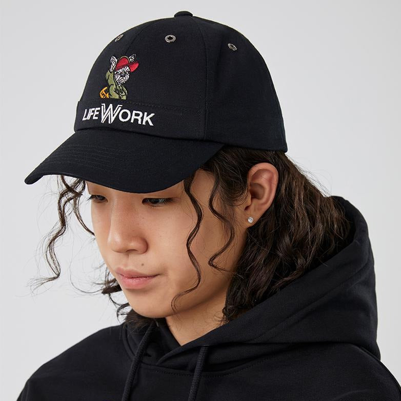 LifeWork Hoodie Dog Embroidered Baseball Cap Black lifework lifework - originalfook singapore