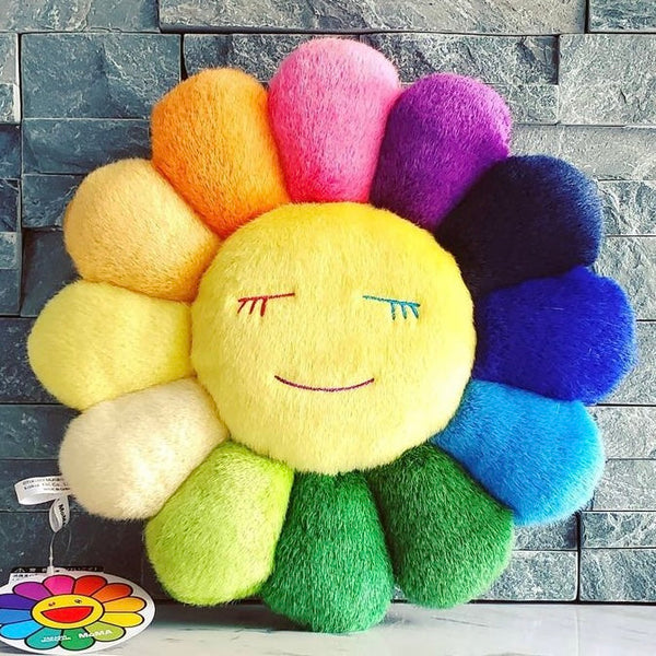 Takashi Murakami Kaikai Kiki Flower Plush Cushion Rainbow (60cm) TAKASHI MURAKAMI TAKASHI MURAKAMI - originalfook singapore