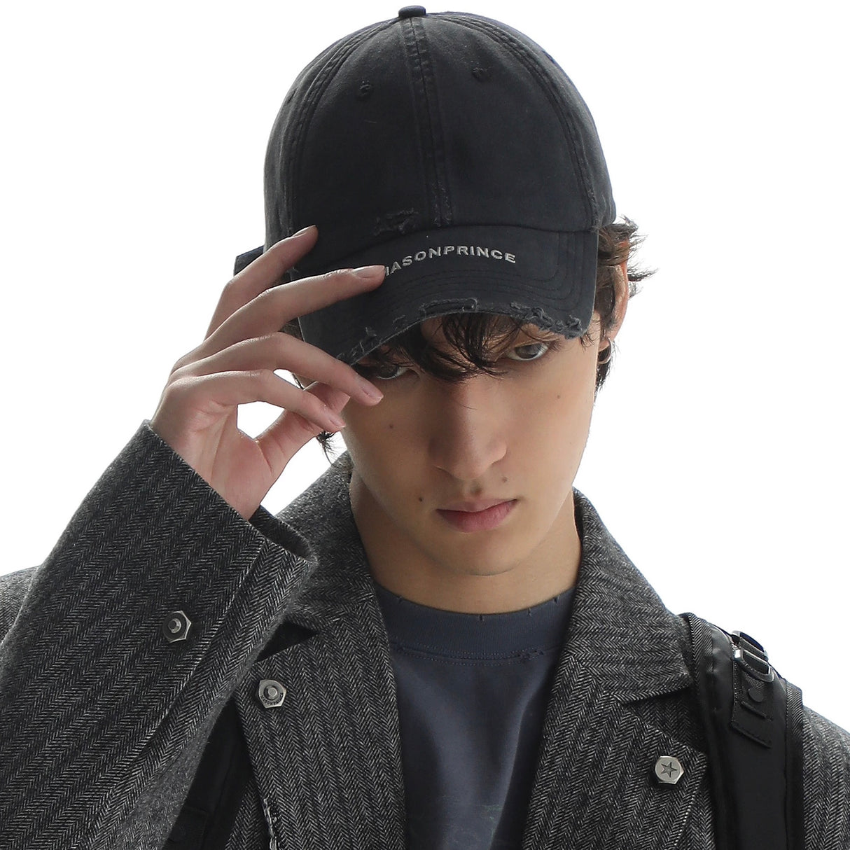 MASONPRINCE Embroidered Logo Cap Black MASONPRINCE MASONPRINCE - originalfook singapore