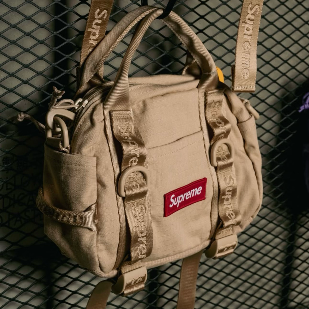 Supreme Box Logo Mini Duffle Bag Tan - ORIGINALFOOK