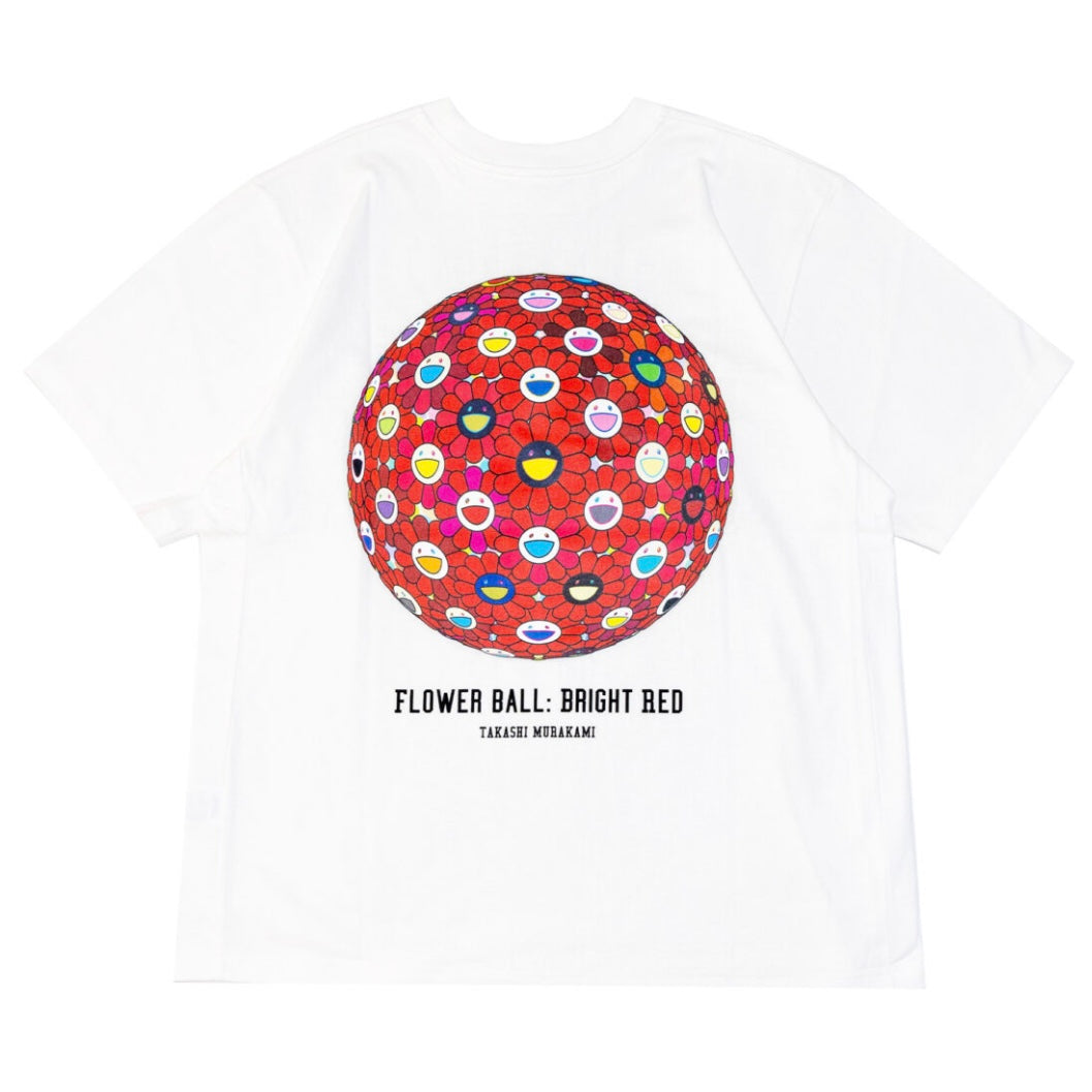Takashi Murakami Bright Red Flower Ball Tee White - ORIGINALFOOK