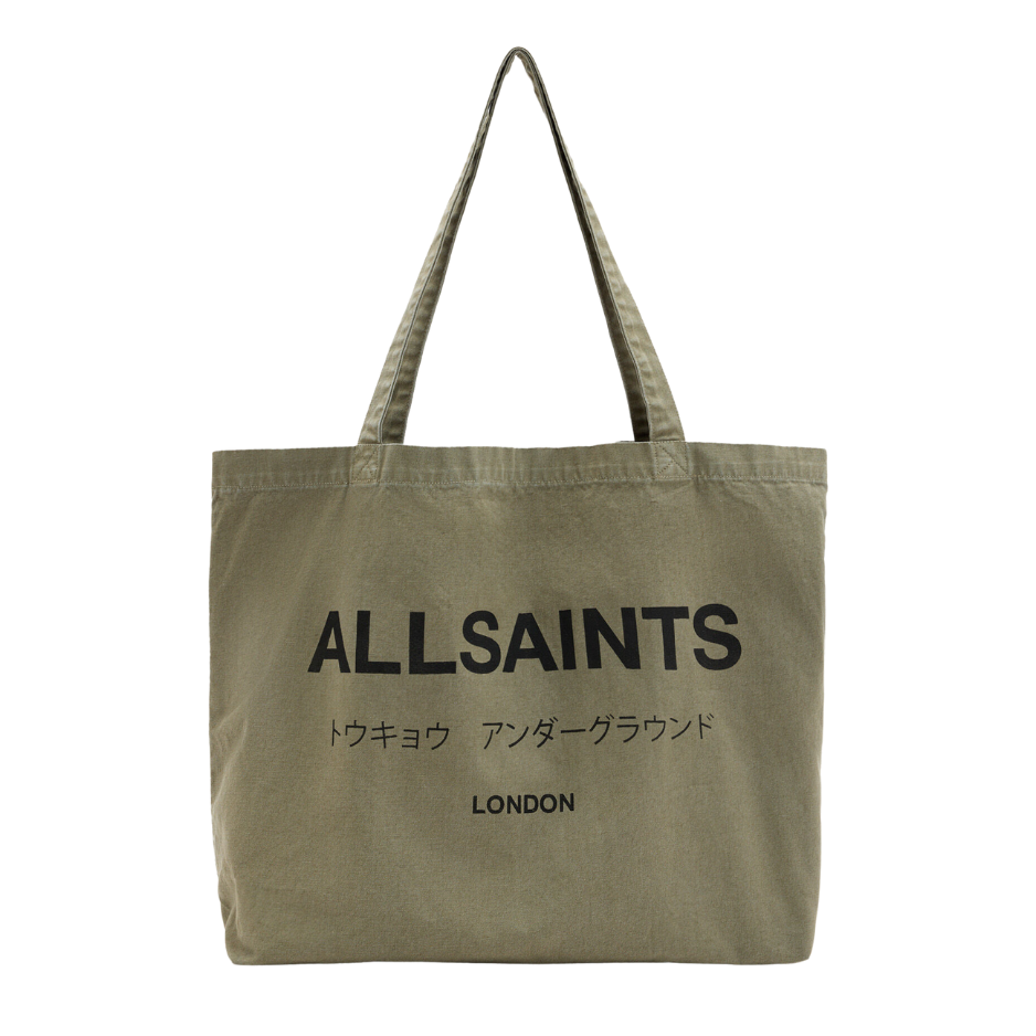 AllSaints Signature Logo Tote Bag Olive ALLSAINTS ALLSAINTS - originalfook singapore