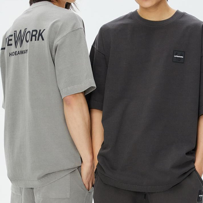 LifeWork Square Logo Patch Tee Blue lifework lifework - originalfook singapore