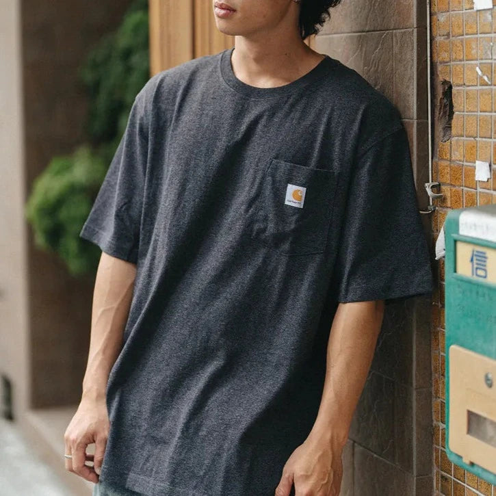 Carhartt K87 Oversized Pocket Tee Carbon Heather CARHARTT CARHARTT - originalfook singapore