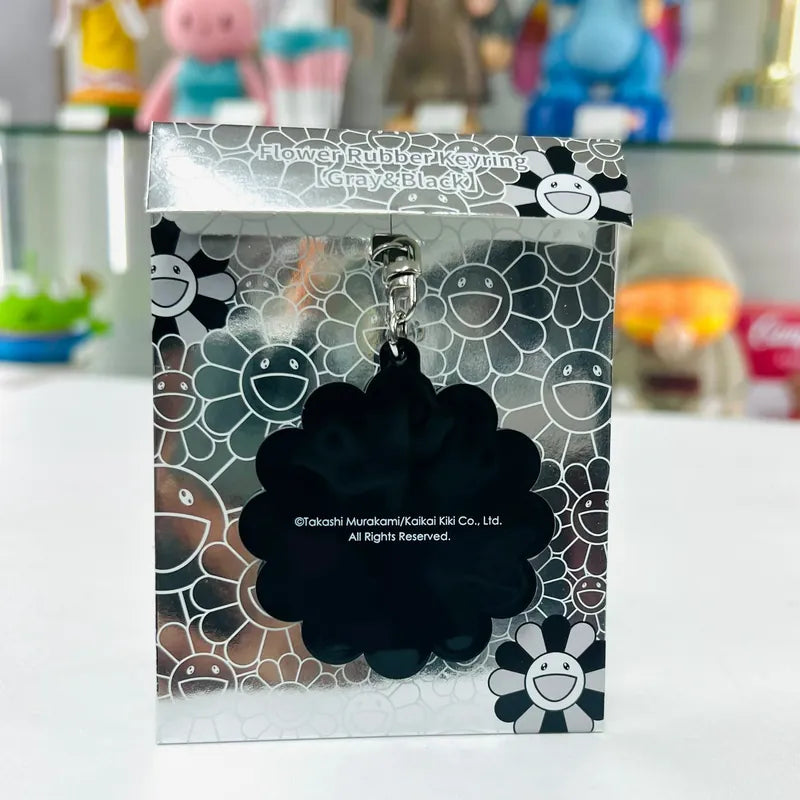 Takashi Murakami Kaikai Kiki Flower Rubber Keyring Grey Black (5.5cm) TAKASHI MURAKAMI TAKASHI MURAKAMI - originalfook singapore