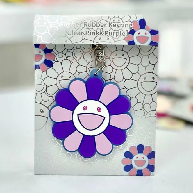 Takashi Murakami Kaikai Kiki Flower Rubber Keyring Pink Purple (5.5cm) TAKASHI MURAKAMI TAKASHI MURAKAMI - originalfook singapore