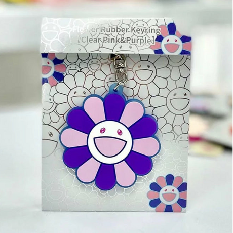 Takashi Murakami Kaikai Kiki Flower Rubber Keyring Pink Purple (5.5cm) TAKASHI MURAKAMI TAKASHI MURAKAMI - originalfook singapore