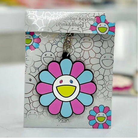 Takashi Murakami Kaikai Kiki Flower Rubber Keyring Pink Blue (5.5cm) TAKASHI MURAKAMI TAKASHI MURAKAMI - originalfook singapore