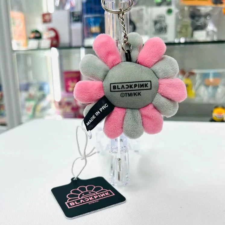 Takashi Murakami x BLACKPINK Flower Plush Keychain Grey Pink TAKASHI MURAKAMI TAKASHI MURAKAMI - originalfook singapore