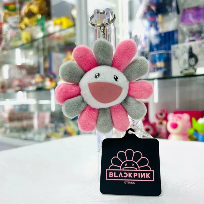 Takashi Murakami x BLACKPINK Flower Plush Keychain Grey Pink TAKASHI MURAKAMI TAKASHI MURAKAMI - originalfook singapore