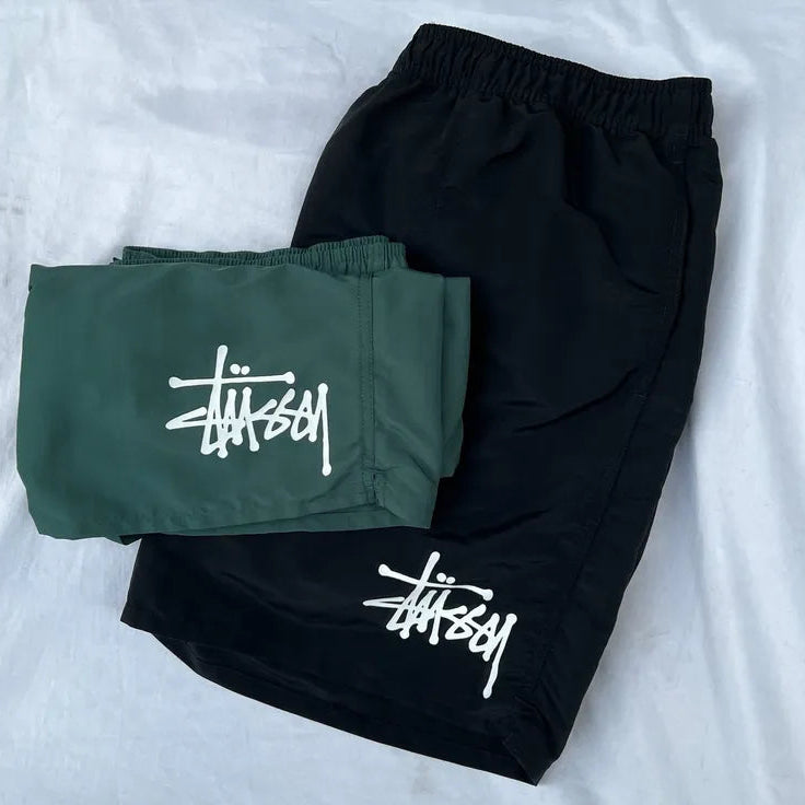 Stussy Basic Big Logo Nylon Black Shorts - ORIGINALFOOK