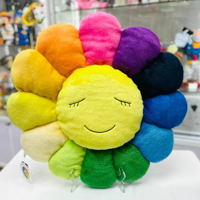 Takashi Murakami Kaikai Kiki Flower Large Plush Cushion Rainbow (60cm) TAKASHI MURAKAMI TAKASHI MURAKAMI - originalfook singapore