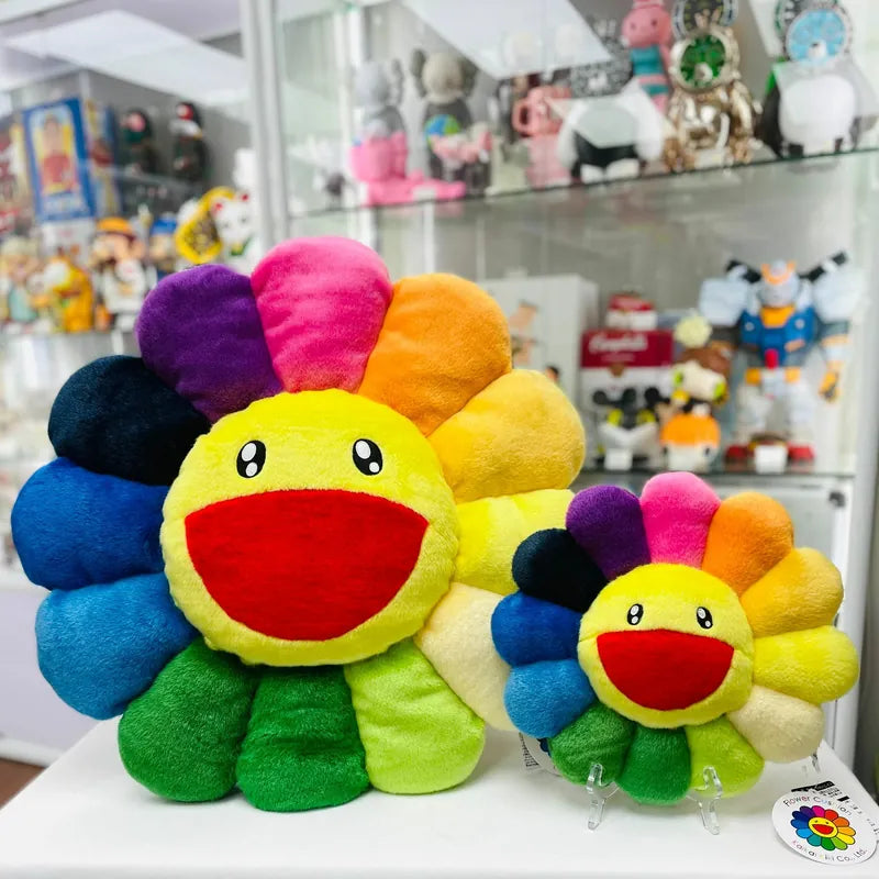 Takashi Murakami Kaikai Kiki Flower Large Plush Cushion Rainbow (60cm) TAKASHI MURAKAMI TAKASHI MURAKAMI - originalfook singapore