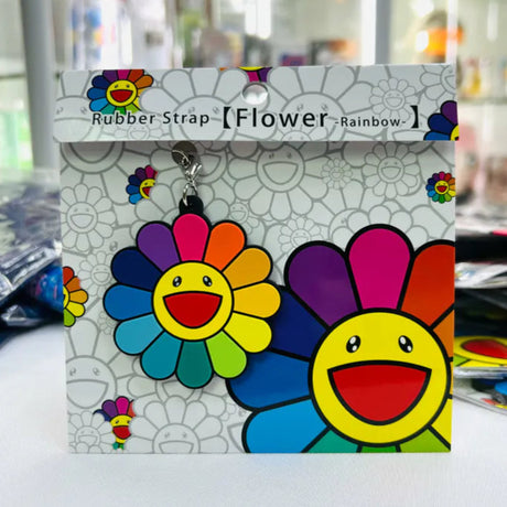 Takashi Murakami Kaikai Kiki Flower Rubber Strap Rainbow (5.3cm) TAKASHI MURAKAMI TAKASHI MURAKAMI - originalfook singapore