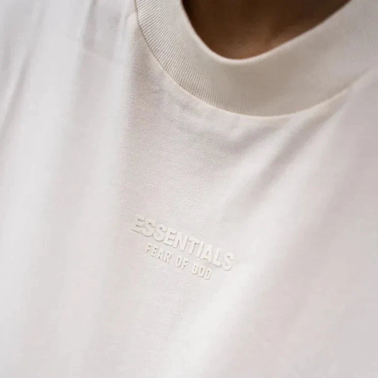 Fear of God Essentials Applique Logo Drop Shoulder Tee Cloud Dancer (Oversized) FEAR OF GOD FEAR OF GOD - originalfook singapore