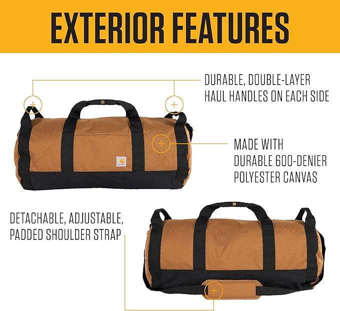 Carhartt 40L Round Duffel Bag Black CARHARTT CARHARTT - originalfook singapore