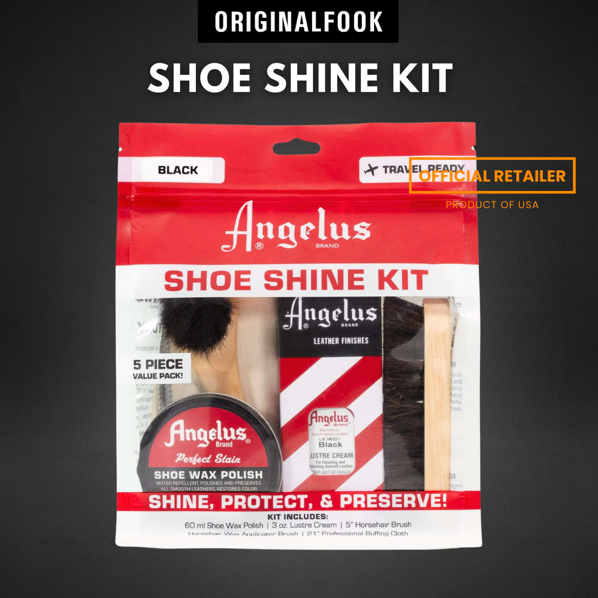 Buy Angelus Shoe Shine Travel Kit online in Singapore ORIGINALFOOK