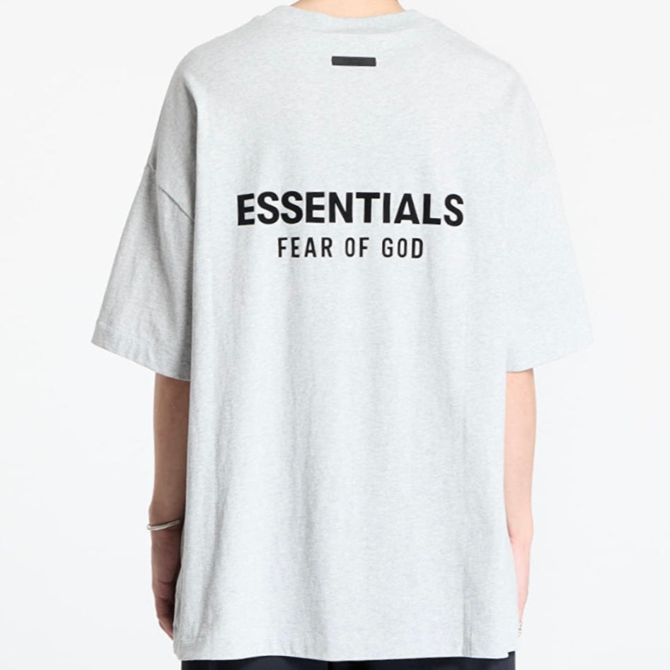 Fear of God Essentials Signature Logo Drop Shoulder Tee Light Heather FEAR OF GOD ESSENTIALS FEAR OF GOD ESSENTIALS - originalfook singapore