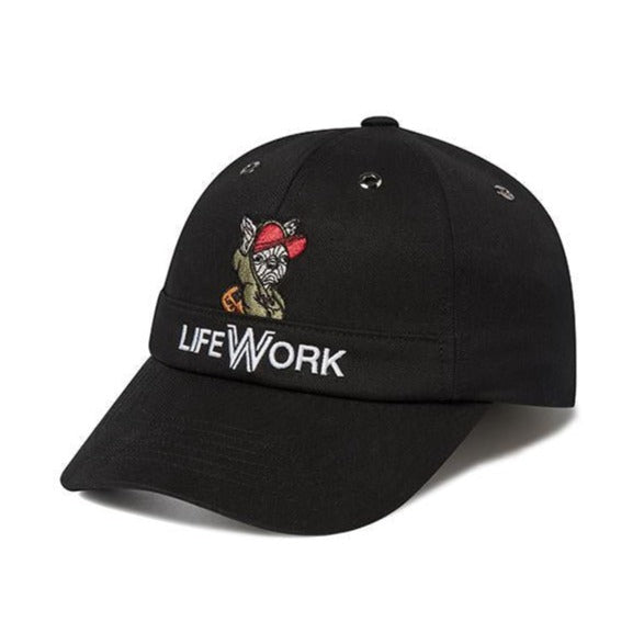 LifeWork Hoodie Dog Embroidered Baseball Cap Black lifework lifework - originalfook singapore