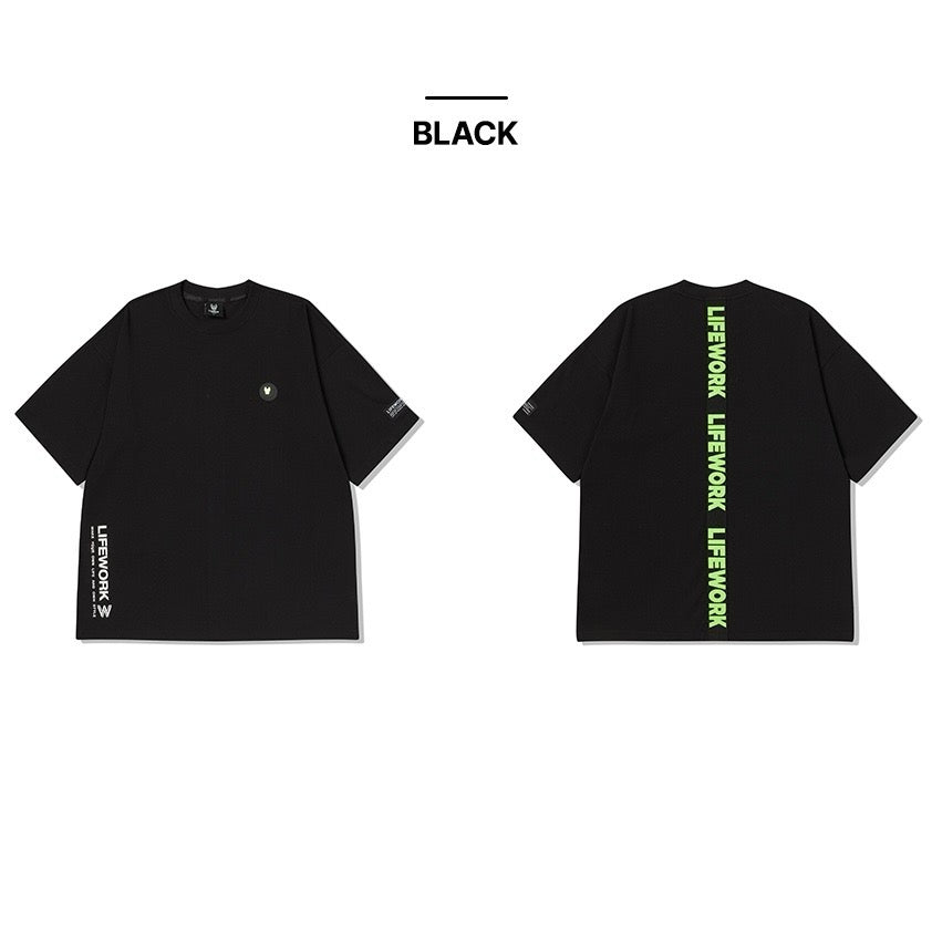 LifeWork Neon Round Logo Tee Black LIFEWORK LIFEWORK - originalfook singapore