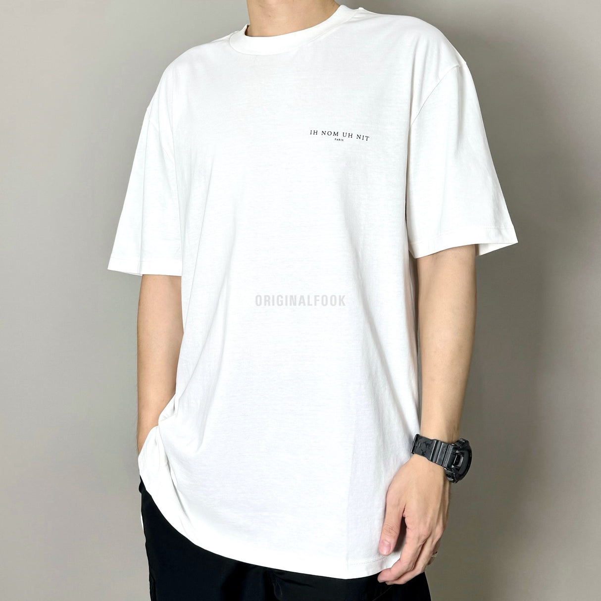 Ih Nom Uh Nit Chest Logo Tee Off White NUS23201 (Made In Italy) IH NOM UH NIT IH NOM UH NIT - originalfook singapore