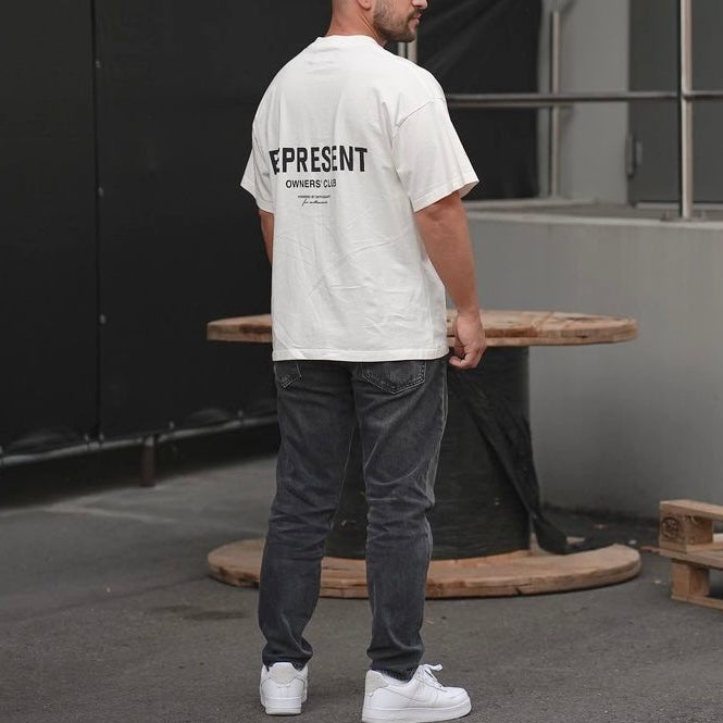 Represent Owners Club Logo Tee Flat White REPRESENT REPRESENT - originalfook singapore