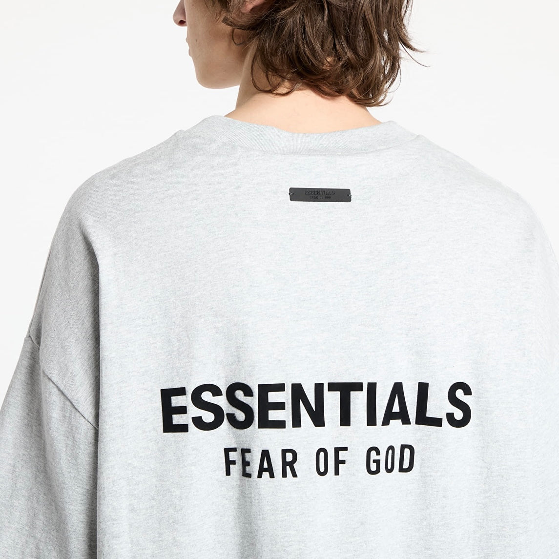 Fear of God Essentials Signature Logo Drop Shoulder Tee Light Heather FEAR OF GOD ESSENTIALS FEAR OF GOD ESSENTIALS - originalfook singapore