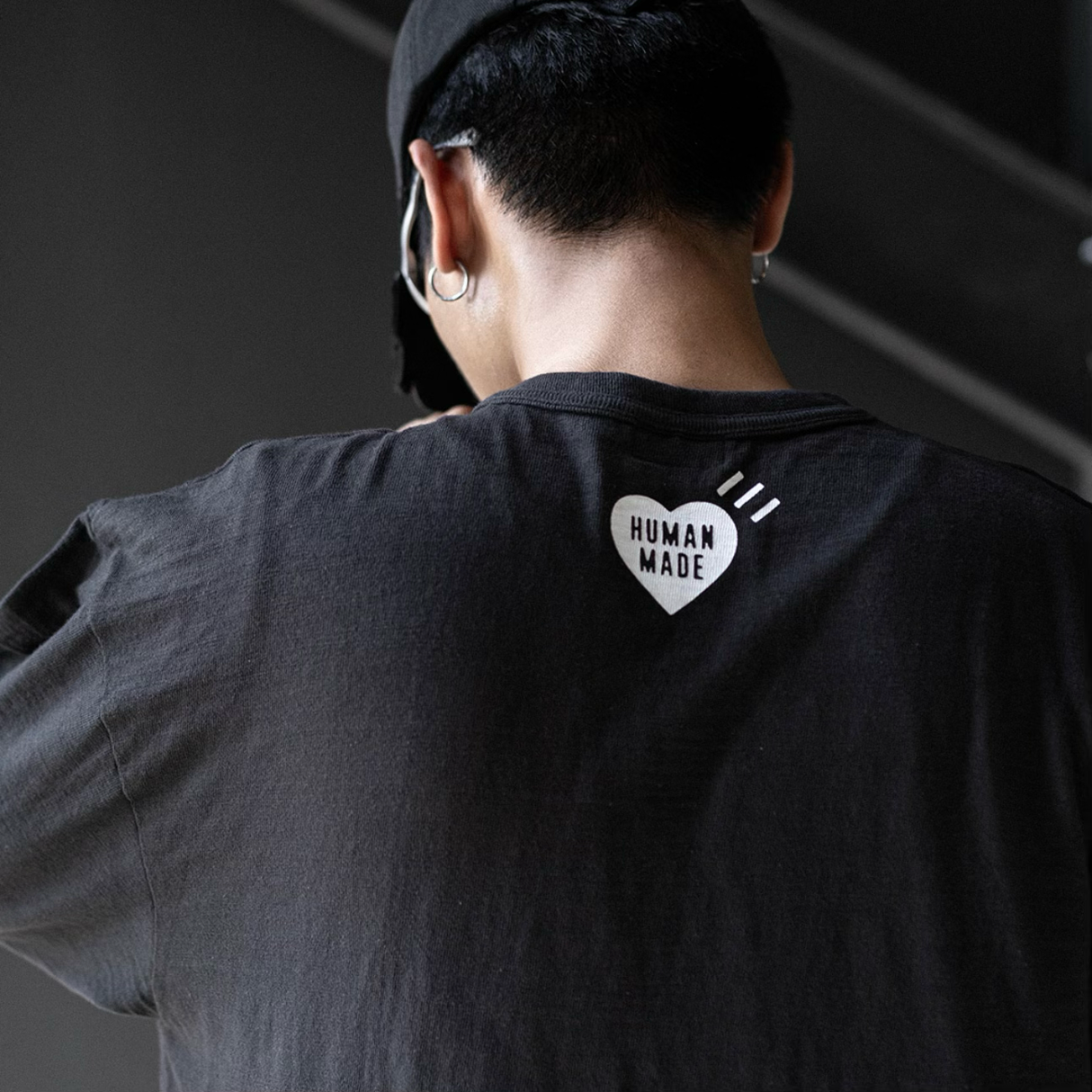 Black Human Made Tiger Tee featuring a graphic tiger illustration on cotton fabric, casual streetwear style.
