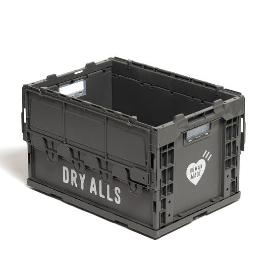 Human Made 50L grey foldable container box, durable storage accessory with handles, ideal for organizing and storage.
