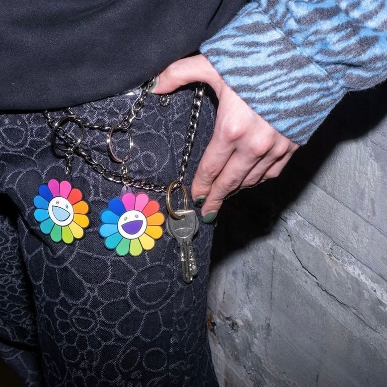 Takashi Murakami Kaikai Kiki Flower Rubber Keyring Rainbow (5cm) TAKASHI MURAKAMI TAKASHI MURAKAMI - originalfook singapore