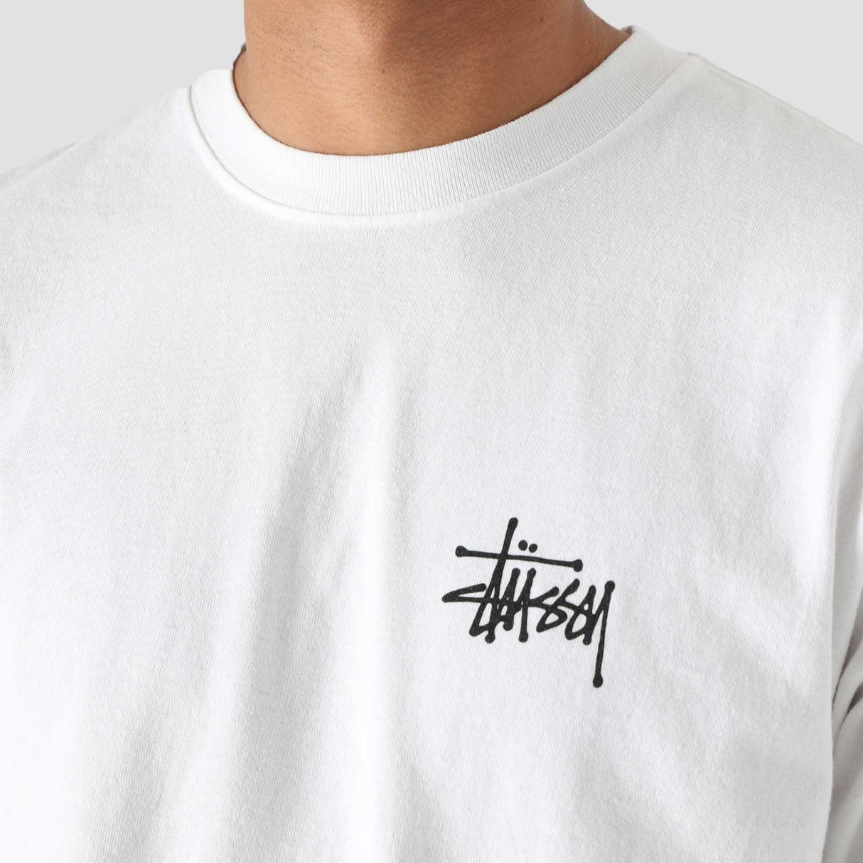 Stussy Basic Logo Long Sleeve Tee White STUSSY STUSSY - originalfook singapore