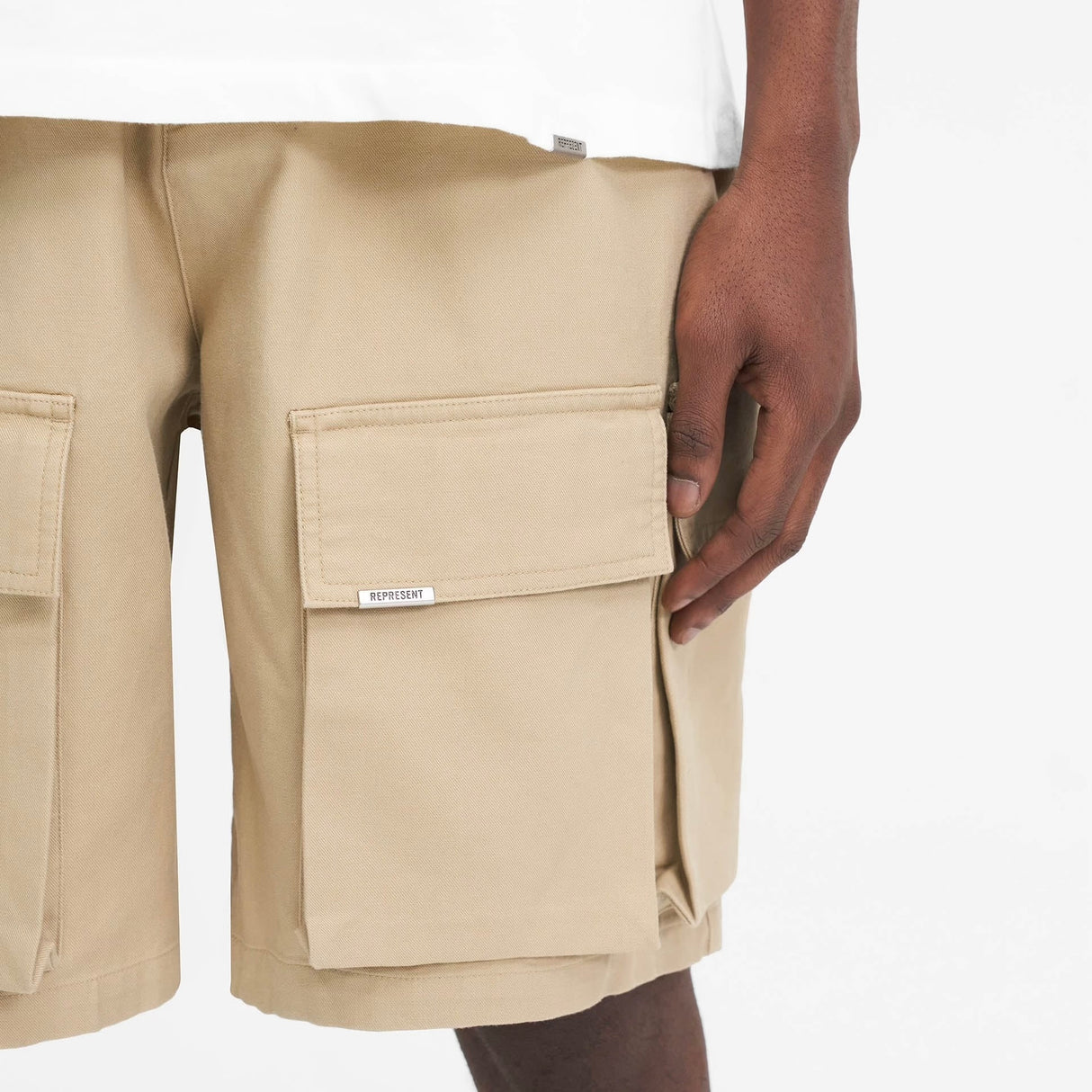 Represent Baggy Cargo Shorts Sandstone REPRESENT REPRESENT - originalfook singapore