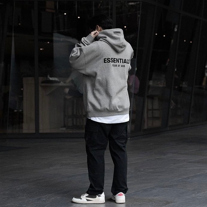 FEAR OF GOD Essentials Felt Logo Hoodie Dark Oatmeal FEAR OF GOD FEAR OF GOD - originalfook singapore