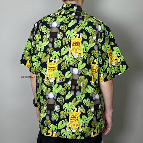 Human Made X KAWS Aloha Shirt Black HUMAN MADE HUMAN MADE - originalfook singapore