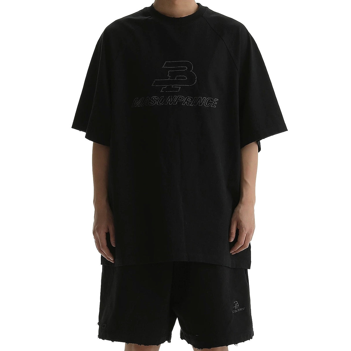 MASONPRINCE Outline Logo Tee Black MASONPRINCE MASONPRINCE - originalfook singapore