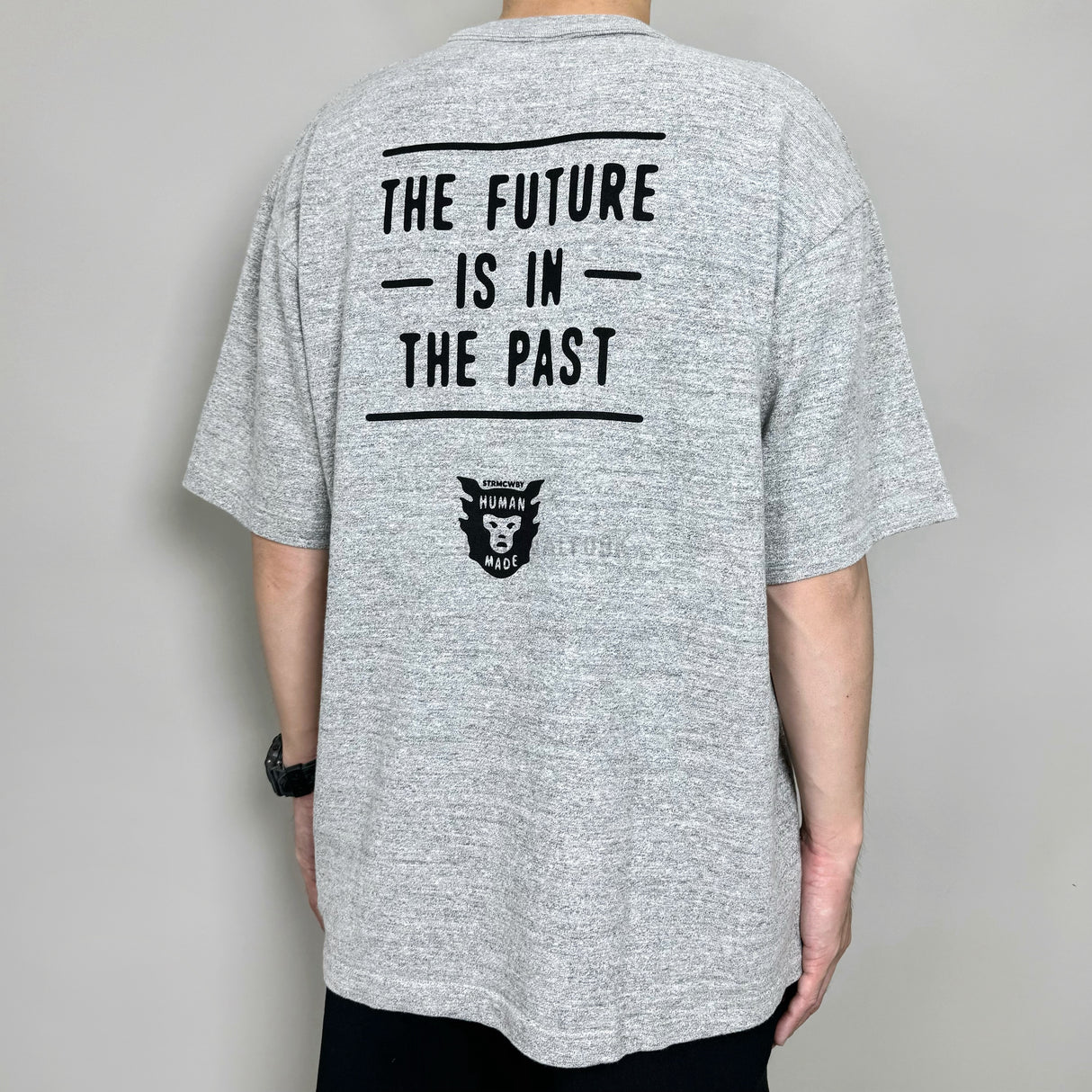 Human Made Heart Badge Slogan Tee Grey HUMAN MADE HUMAN MADE - originalfook singapore