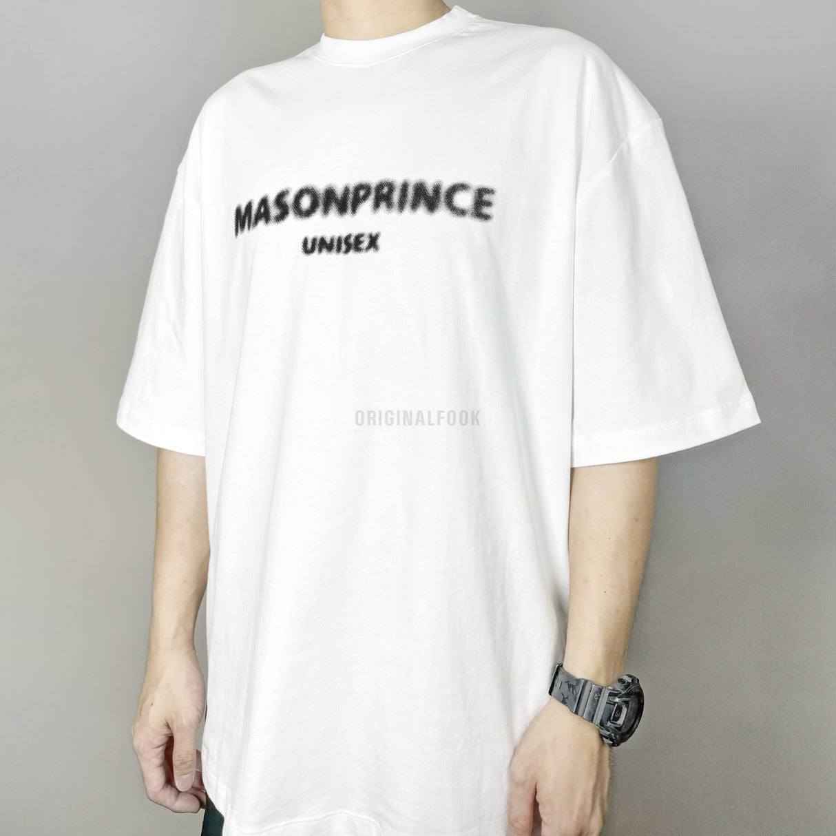 MASONPRINCE Classic Spray Logo Tee White MASONPRINCE MASONPRINCE - originalfook singapore