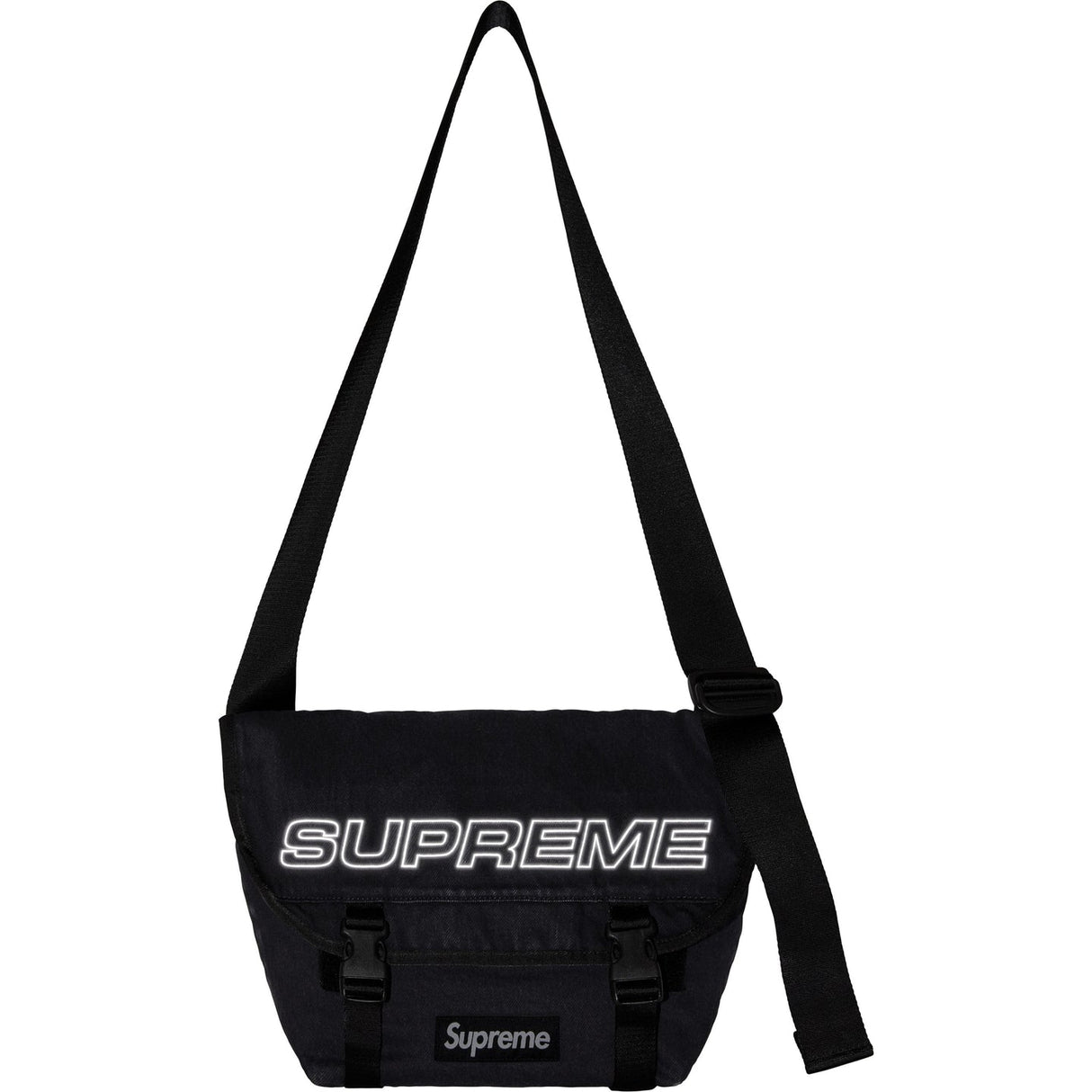 Supreme Reflective Logo Denim Messenger Bag - ORIGINALFOOK
