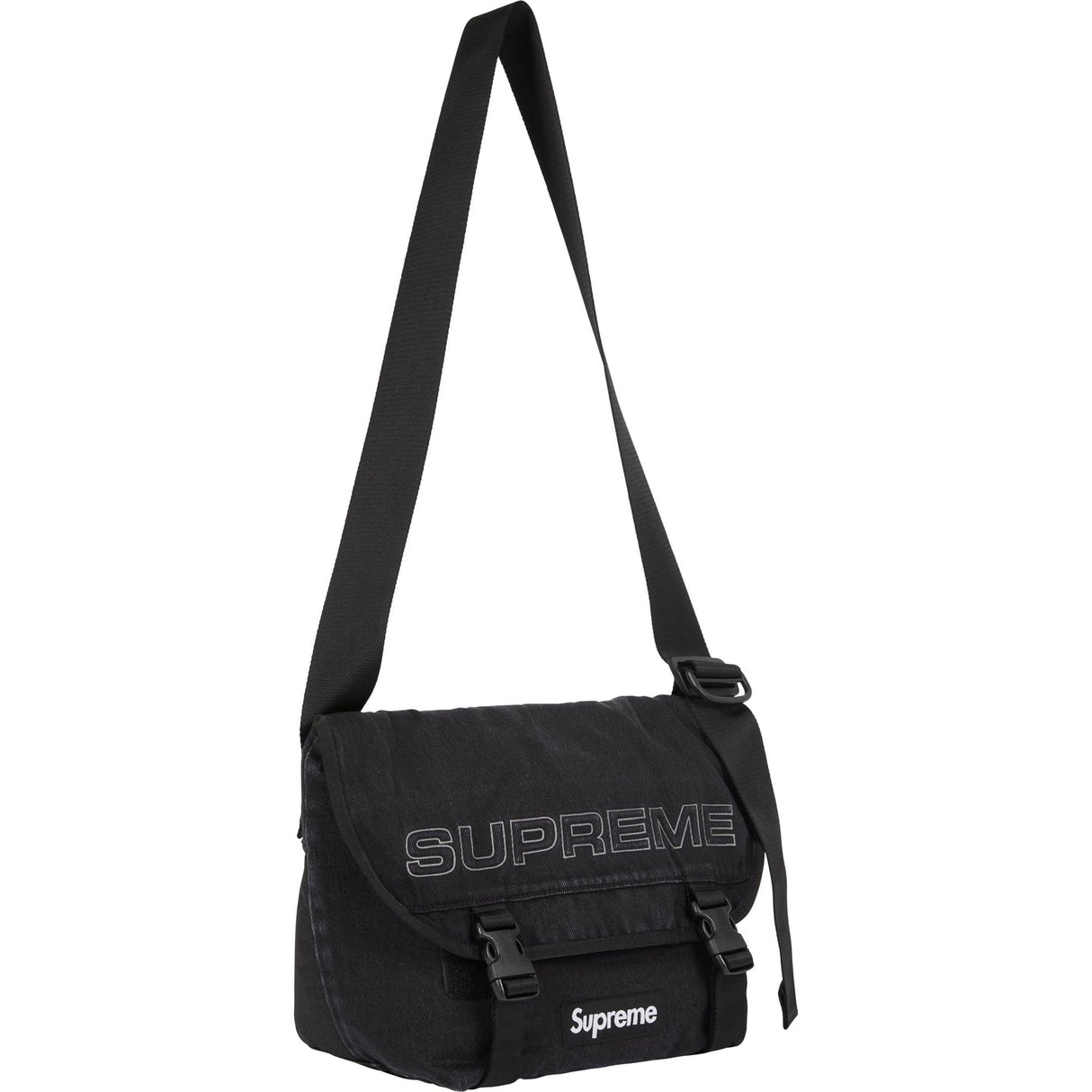Supreme Reflective Logo Denim Messenger Bag - ORIGINALFOOK