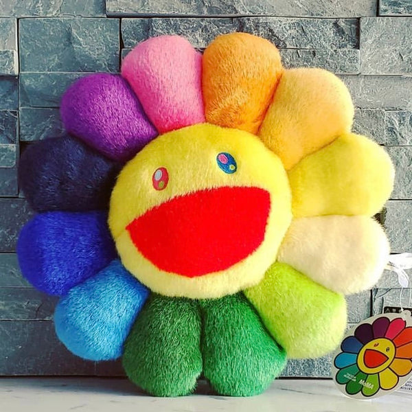 Takashi Murakami Kaikai Kiki Flower Plush Cushion Rainbow (60cm) TAKASHI MURAKAMI TAKASHI MURAKAMI - originalfook singapore