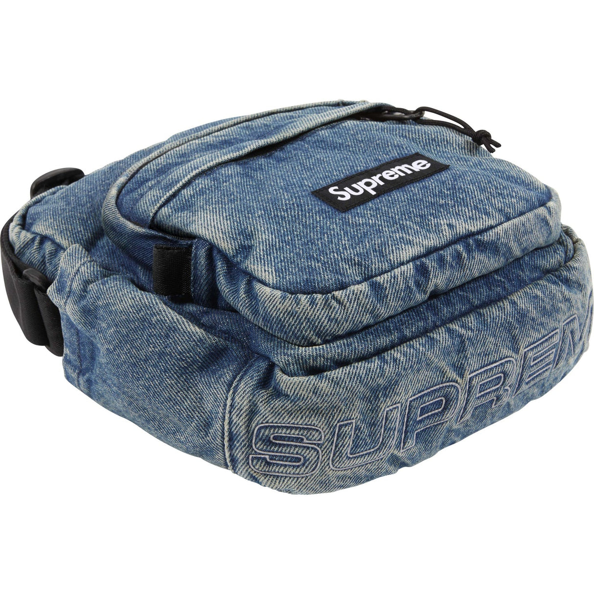 Supreme Reflective Logo Denim Shoulder Bag Washed Indigo - ORIGINALFOOK