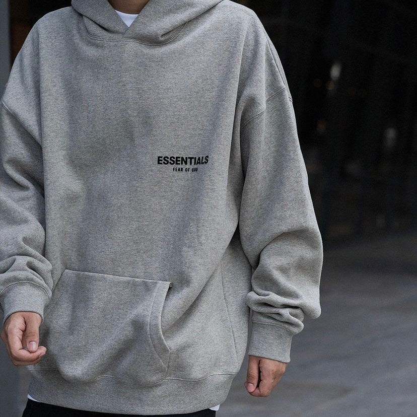 FEAR OF GOD Essentials Felt Logo Hoodie Dark Oatmeal FEAR OF GOD FEAR OF GOD - originalfook singapore