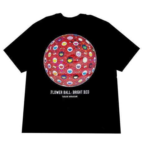 Takashi Murakami Bright Red Flower Ball Tee Black - ORIGINALFOOK