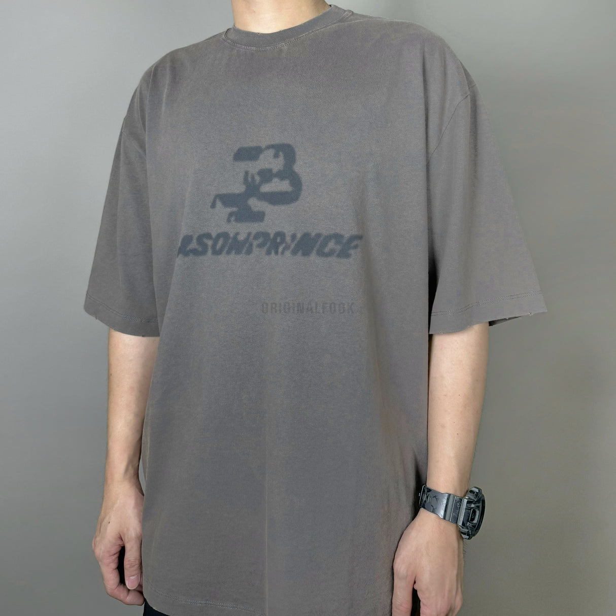 MASONPRINCE Smoke Logo Tee Stone Grey MASONPRINCE MASONPRINCE - originalfook singapore